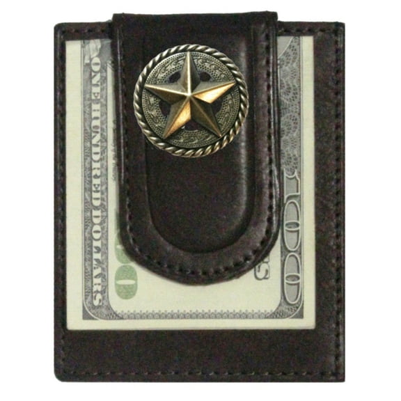 Custom Fancy Rope Star Paul and Taylor Money Clip Wallet Brown