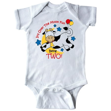

Inktastic Cow Over Moon 2nd Birthday Gift Baby Boy or Baby Girl Bodysuit