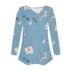 thumbnail image 4 of ICHUANYI Clearance Women's Long Sleeve Summer V Neck Sexy Casual Tops Regular Blouse Tops(Sky Blue, L) ICHUANYI WER2023081112846, 4 of 5