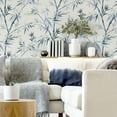 thumbnail image 2 of Inky Bamboo Chalky Blue Wallpaper, 2 of 4