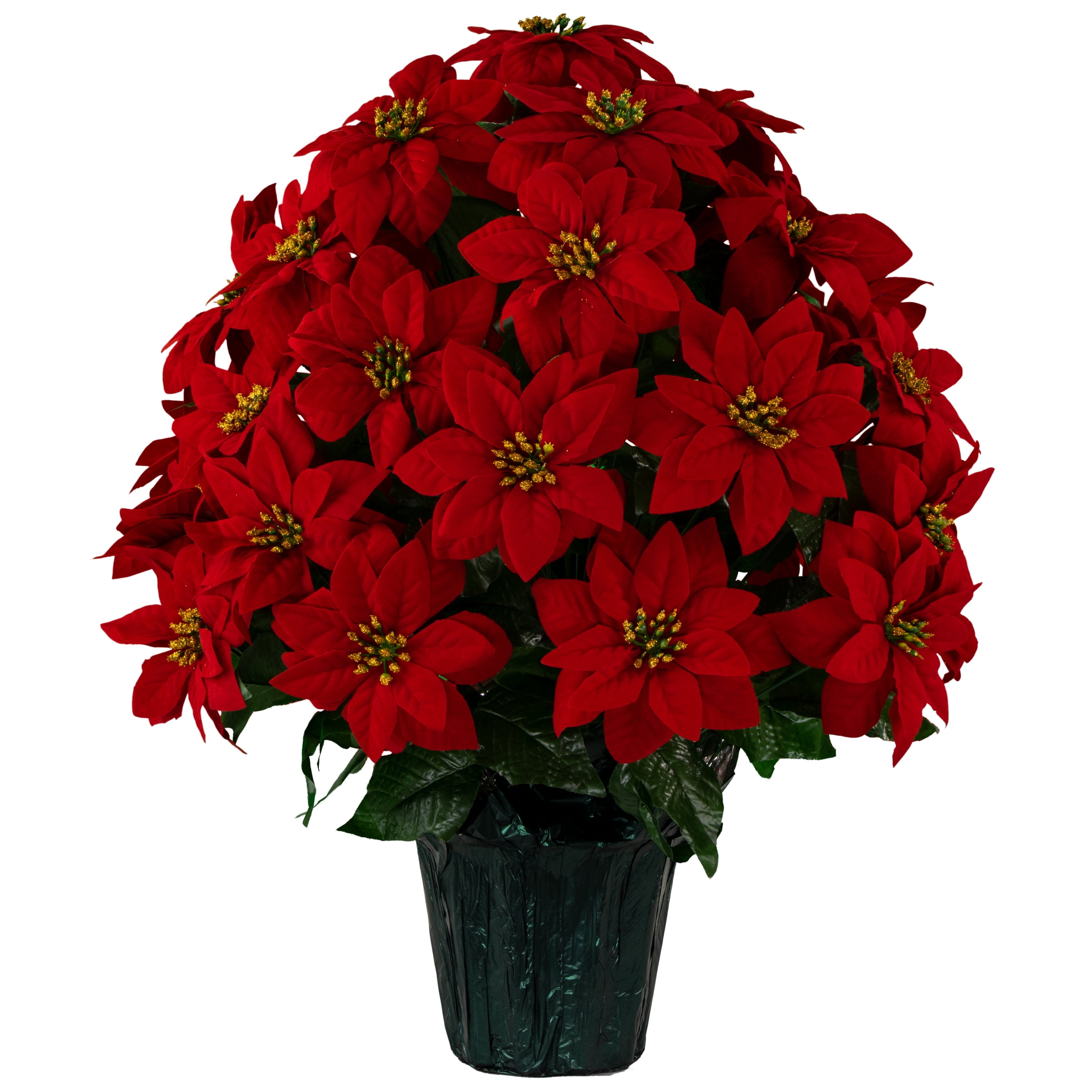 Sympathy Silks 24" Artificial Red Poinsettia Flower Bouquet 5 lbs