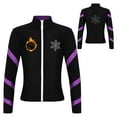 thumbnail image 4 of iiniim Kids Girls Figure Skating Jacket Sport Long Sleeves Training Coat Zip-Up Sweatshirt Outwear Light Purple 12, 4 of 7