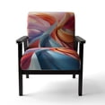 thumbnail image 4 of Designart "Fractal Spiral in Blue and Red I" Multi-Color Fractal Upholstered Accent Chair - Industrial Arm Chair For Living Room, 4 of 5