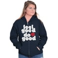 thumbnail image 4 of Feel Do Good Heart Inspiring Saying Zip Hoodie Sweatshirt Women Brisco Brands M, 4 of 6