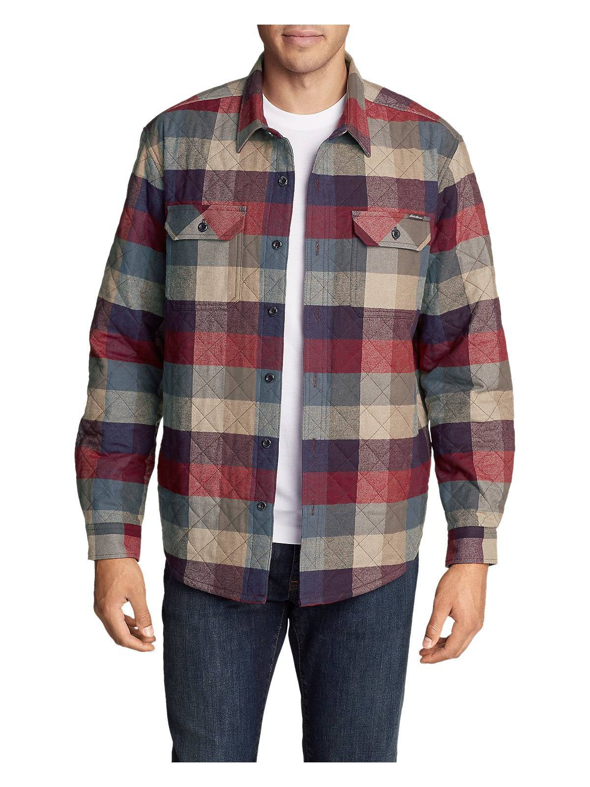 Eddie Bauer Men's Eddie's Favorite Flannel Quilted Shirt Jacket
