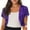 Purple, variant on Womens Shiny Sequin Open Front Cardigan Short Sleeve Bolero Jacket Shrug Tops Black One Size