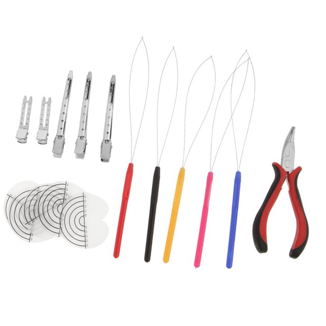 Extensión de cabello con abrazaderas Herramientas shamjiam Set de alicates para extensiones de cabello