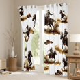 thumbnail image 3 of jejeloiu Western Cowboy Hats Black Out Curtains,Rustic Farmhouse Horse Curtains Pack of 2 (42x63 Each),Brown White Bedroom Curtains For Boys Kids,Super Cozy Room Decor, 3 of 6