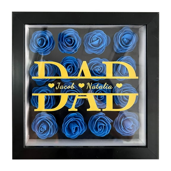 Personalized Mom Flower Shadow Box With Name Preserved Rose Picture Frame Customized Memory Shadow Box Frame Flower Display Case Birthday Gifts For Mom Grandma, New Years Eve Party Supplies 2025