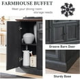thumbnail image 5 of 58" Sideboard Buffet Cabinet, Farmhouse Coffee Bar Stroage, Wood Rustic Accent Cabinet, 5 of 6