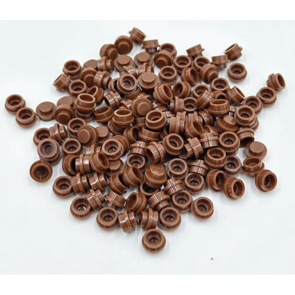 260 Piece Building Tile Bulk, Round 1x1, Compatible with Lego Parts and Pieces: (Color:Brown)