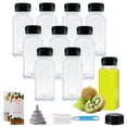 thumbnail image 1 of 10 Pcs Bouteilles de Jus en Plastique Vides de 8 Onces avec Couvercles Noirs à Clapet, Contenant Réutilisable Transparent, 1 of 7