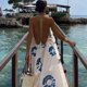 thumbnail image 4 of TEELYNN Vestido sexy sin mangas con escote en V profundo y tirantes sin espalda para mujer, vestido bohemio con estampado para verano, vestidos holgados de gran tamaño para playa, 4 of 5
