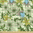 thumbnail image 2 of Ambesonne Floral Fabric by the Yard Upholstery, Flowers on Cream Background, 10 Yards, Cream Multicolor, 2 of 5