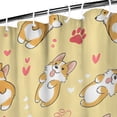 thumbnail image 3 of Corgi Dog and Footprints Shower Curtain 36"x72" ,Bathroom Decorative Shower Curtains Set with 12 Hooks,Modern Waterproof Washable Shower Curtain, 3 of 6