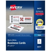 Avery 2" x 3.5" Business Cards, Sure Feed(R), 1,000 Cards (8471)