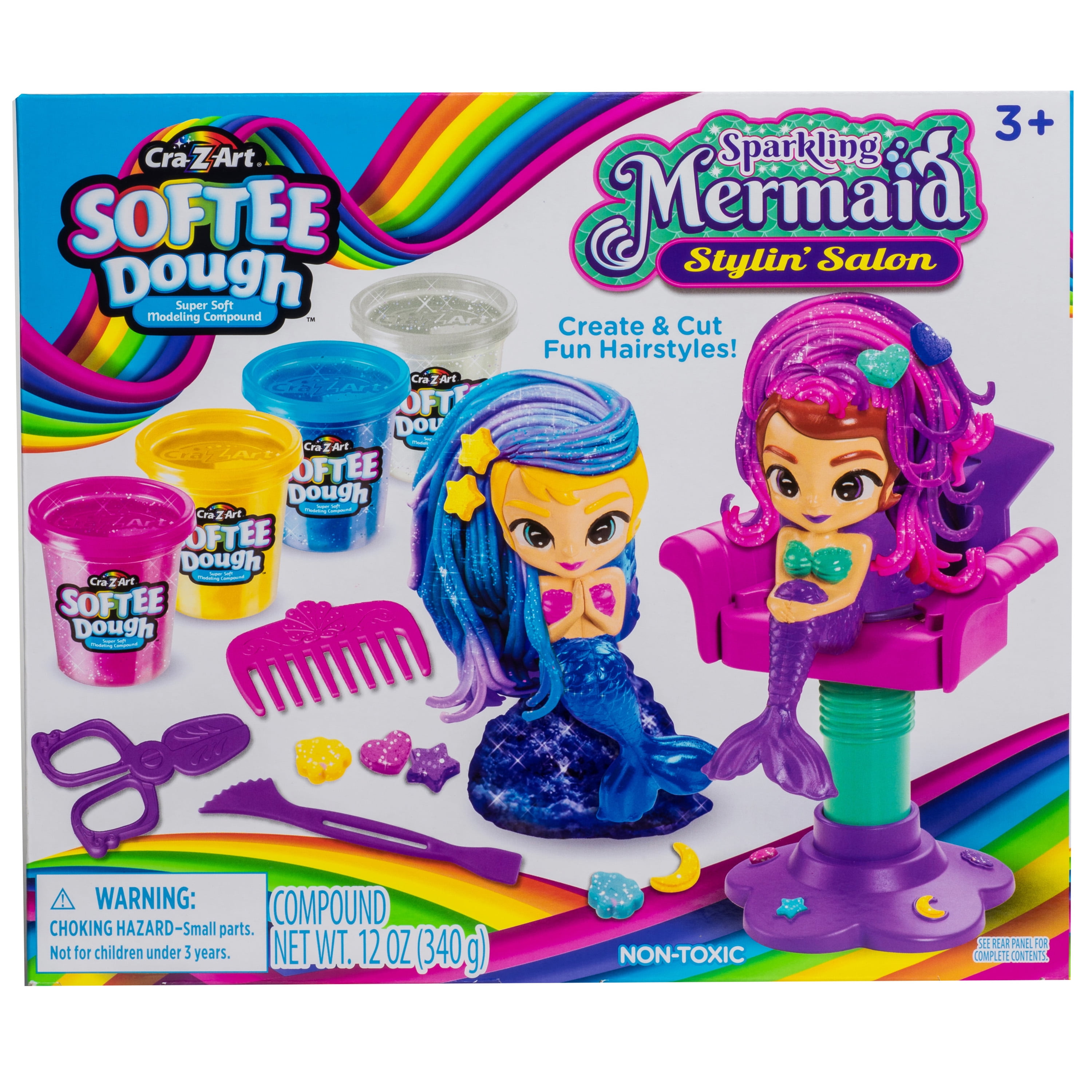 Cra-Z-Art Softee Dough Sparkling Mermaid Salon, Multicolor Dough Set
