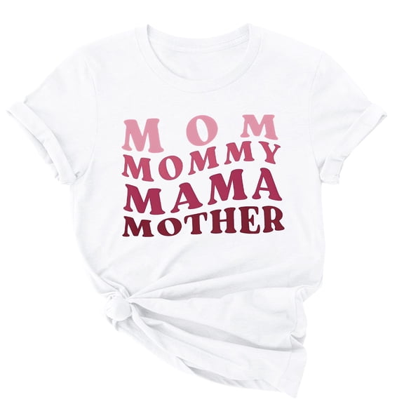 MEICHEN Women's Mother's Day Printed Short Sleeve T Shirt Casual Soft Tee Top Summer Fashion Clothing for Women