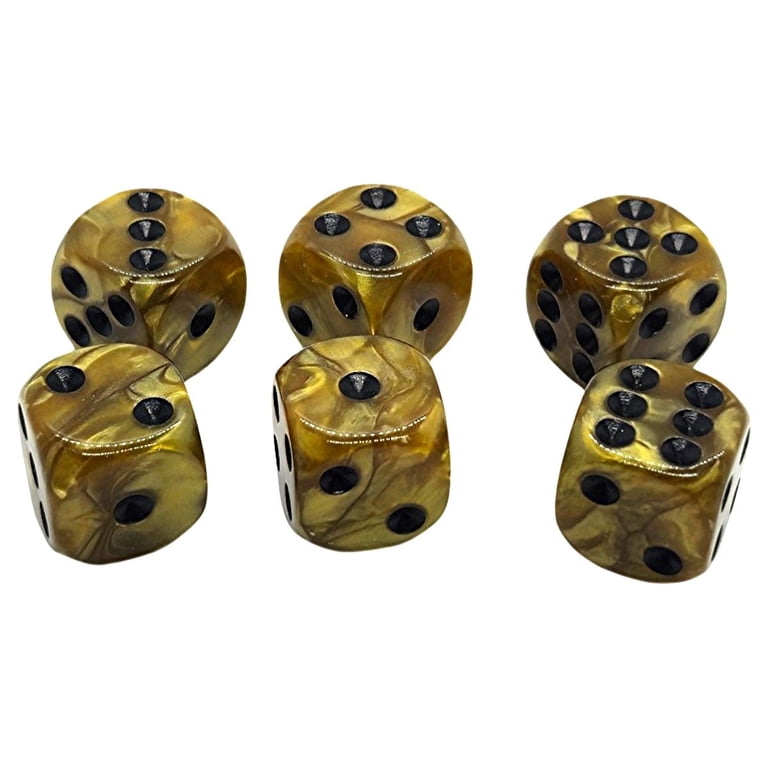 Paerized Pearlized Dice Set w/ Pouch & Cup - Bronze / Dark Gold - Walmart.com