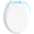 thumbnail image 3 of KOHLER 75758-RL-0 Cachet Nightlight ReadyLatch Round-Front Toilet Seat, Toilet Seat with Nightlight, Grip-Tight Bumpers, Quiet-Close Lid and Seat, White, 3 of 7