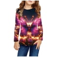 thumbnail image 2 of Jinhomg Kids Boys Girls Cute Shirts Funny Cartoon Graphic Casual T-Shirts Lightweight Comfy Long Sleeve Crew Neck Tunic Tops Daily Wear Multicolor 130, 2 of 6