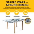 thumbnail image 4 of Blue Christmas Snowman Table Cloths for 6 Foot Rectangle Tables, Xmas Tree Elk Gifts Snowflake Ombre Patio Waterproof Elastic Fitted Tablecloths, Washable Rectangular Table Cover for Camping, 4 of 8