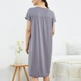 thumbnail image 6 of Fnooota Built in Bra Nightgowns for Women, Cotton Loose Plus Size Casual Summer Sleepwear Gray Size 3XL, 6 of 7