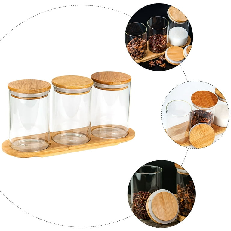 Storage Jar With Bamboo Cover, Glass Jar, Pearl Cotton Set, Seasoning And Spice  Container, Dried Fruit Storage Box, High Borosilicate Heat Resistant Storage  Sealed Jar, Kitchen Supplies - Temu