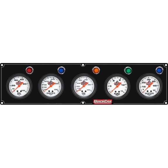 QUICKCAR RACING PRODUCTS 5 Gauge Panel OP/WT/OT/FP15/WP Black partNumber: 61-6766
