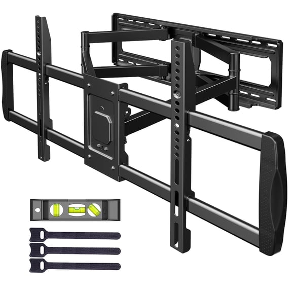 MountFTV Full Motion TV Mount for 42-97" TVs, Max 800x400mm, Holds up to 165 lbs, Fits 16″/18″/24″ Wood Studs, TV Wall Mount Bracket with Dual Articulating Arms, Swivel, Tilt Extension