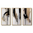thumbnail image 2 of Designart "Expression in Black, White, and Gold I" Abstract Framed Wall Art Set Of 3 - Black Modern Frame Gallery Wall Set For Home Decor, 2 of 6