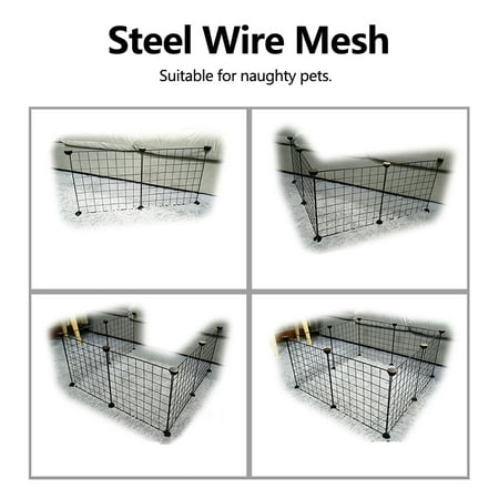 Diy Pet Fence Cat And Dog House Indoor Cage Wire Combination Assembly Steel Mesh Guinea Pig Rabbits Black Canada
