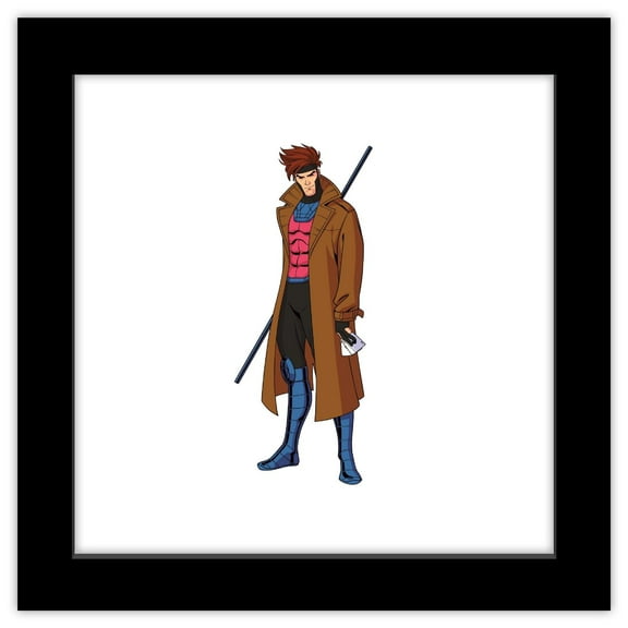 Gallery Pops Marvel X-Men '97 - Gambit Character Art Wall Art, Black Framed Version, 12" x 12"