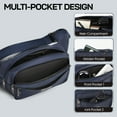 thumbnail image 2 of Small Fanny Pack for Men Women Crossbody Waist Pack with 4 Zipper Pockets Adjustable Hip Pack Bag for Travel,Walking,Running,Hiking,Cycling, Navy, 36402, 2 of 6