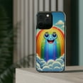 thumbnail image 3 of DistinctInk Hybrid (Acrylic / TPU) Clear Slim Fit Case for Apple iPhone 12 Pro (6.1" Screen) - "Joyful Cartoon Rainbow in Serene Sky", 3 of 8