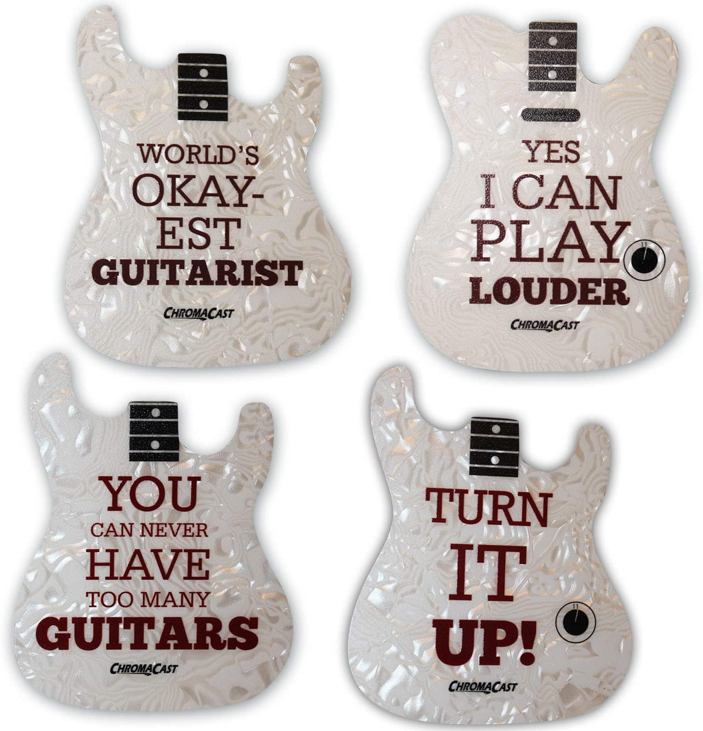 ELECTRIC GUITAR PATTERN DRINKS COASTER MAT CORK SQUARE SET X4 Music Rock