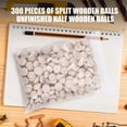 thumbnail image 6 of 300Pcs Split Wood Balls Unfinished Half Wooden Balls Half Round Craft Balls for DIY Craft Arts 15mm, 6 of 6