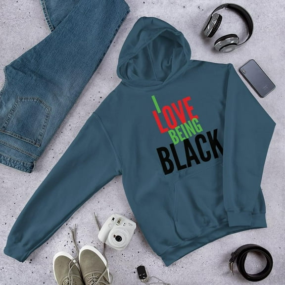 I love Being Black (Bold) Unisex Hooded Sweatshirt
