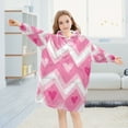 thumbnail image 5 of FORMRS Wearable Blanket Hoodie with Sleeves for Kids Cozy Flannel Sweatshirt, Heart Geometric, 5 of 7