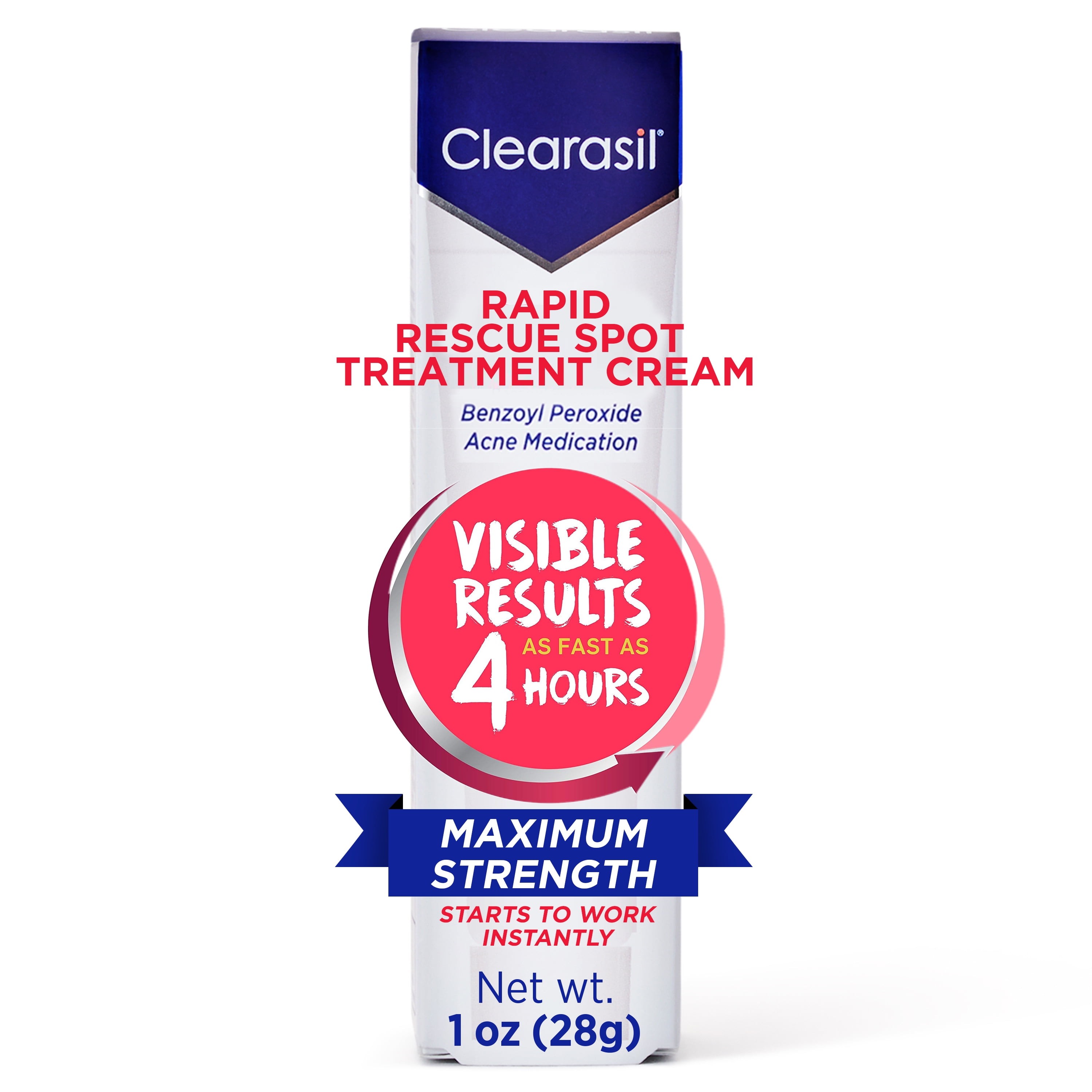 Clearasil Benzoyl Peroxide Rapid Rescue Spot Treatment Acne Cream, 1 fl oz...
