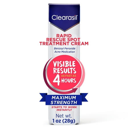 Clearasil Benzoyl Peroxide Rapid Rescue Spot Treatment Acne Cream, 1 fl oz