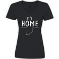 thumbnail image 3 of Inktastic It's Home- State of Indiana Outline Women's V-Neck T-Shirt, 3 of 5