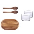 thumbnail image 2 of Shisuyan Dining Platter Japanese Style Wooden Light Brown 1 Set 7.9x4.7in, 2 of 8