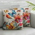thumbnail image 3 of COMIO  Watercolor Blooming Tulips Decorative Throw Pillow Covers Pillow Covers with Flowers Butterfly Vintage Cushion Cases for Couch Farmhouse Summer Decor,, 3 of 5