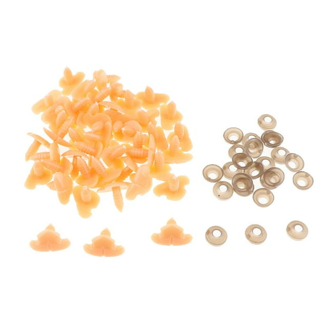 Nariz de Seguridad de Plástico de Triángulo de 100 piezas con lavadoras para Carne 20x28mm perfke Nariz de seguridad de triángulo