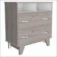 thumbnail image 3 of Dressers, Modern Double Drawer with 2 Open Shelves, Light Gray/White | Light Gray | Particle Board, 3 of 7