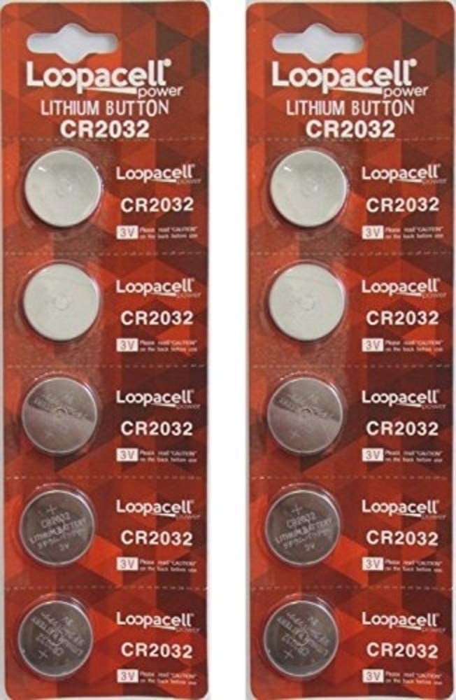 [ 10 pcs ] Loopacell Cr2032 3v Lithium Coin Cell Battery Dl2032