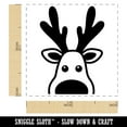 thumbnail image 2 of Peeking Reindeer Christmas Self-Inking Rubber Stamp Ink Stamper - Blue Ink - Small 1 Inch, 2 of 7