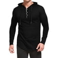 thumbnail image 4 of QUINDOS Fall Sweatshirts for Men Cotton Solid Color Button Mens Hoodies Lightweight Long Sleeve Casual Tunic Cotton Pullover Tops, 4 of 9