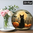 thumbnail image 6 of 2D Flat, 1pc 8x8inch Aluminum Vintage Cat Pumpkin Halloween Wall Art - Round Metal Sign For Home, Bar, Office Decor - Perfect For Parties Gifts, 6 of 6